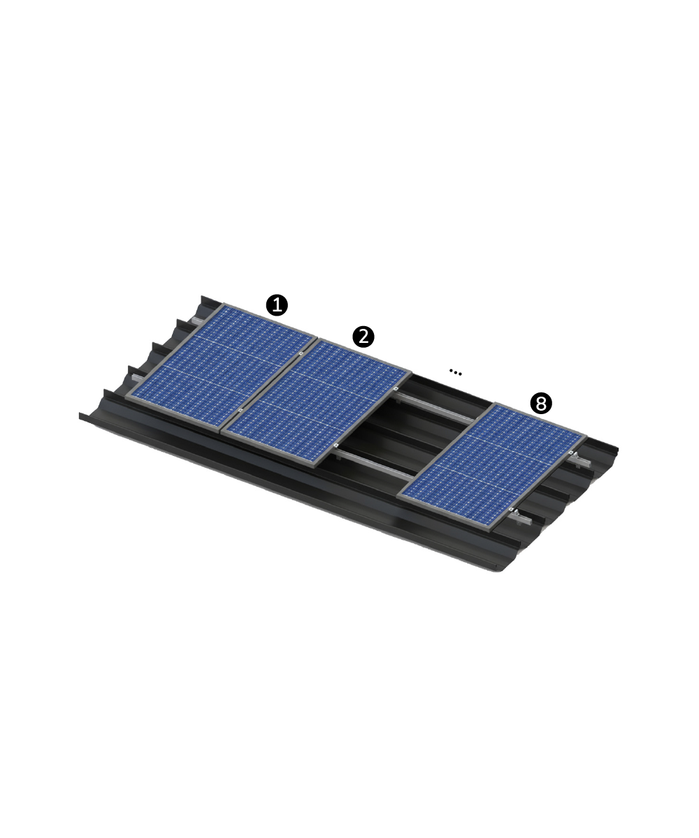 Estructura Coplanar 8 Paneles Techo Metalico - Vista principal