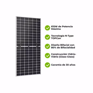 Panel Solar Monocristalino 615W N-Type Bifacial JA Solar JAM66D45-615/LB - Imagen 3