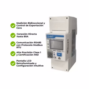 Smart Meter Chint DDSU-666 0.25A~5A 80Amax 1P 230V Medición Directa hasta 10kW - Imagen 5
